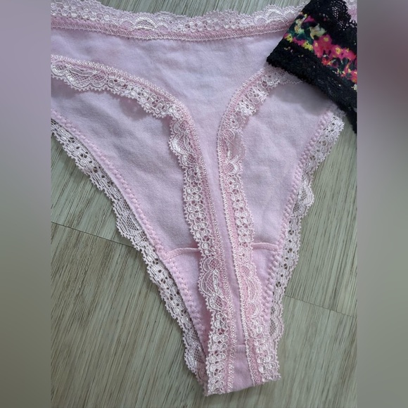 Aqua Intimates Lace Thong Bundle (2) Pink Floral Size S 🩷 - Picture 4 of 5